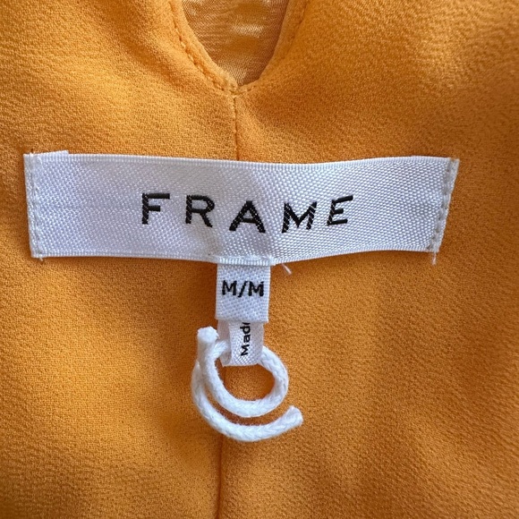 FRAME Twisted V Neck Orange Silk Sleeveless Blouse - Picture 7 of 8